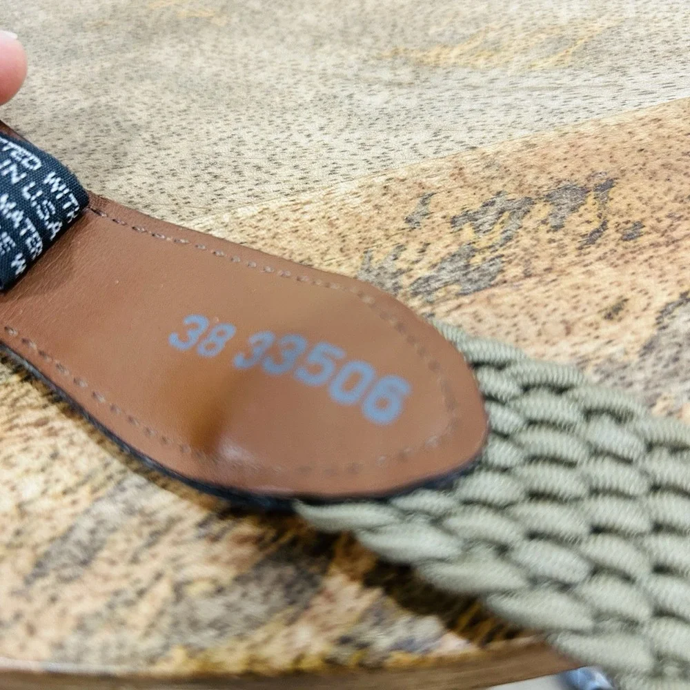 Vintage Brighton Stretch Braided Croco Belt Solid Brass 38 Elastic Fabric Belt